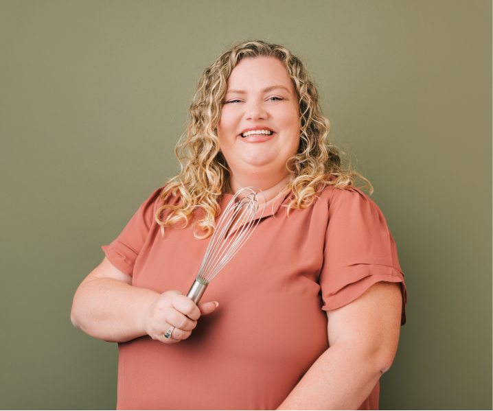 Carrie with cooking utensils